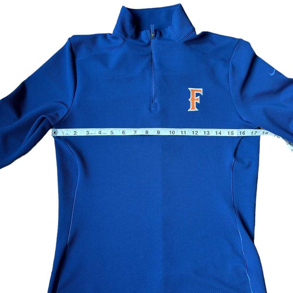 Nike Blue 1/4 Zip Up Collar Dri-Fit Long Sleeve Pull Over Shirt Size S - Picture 9 of 12